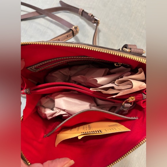 Dooney & Bourke Gray Elephant Saffiano Crossbody Bag Like New pre-loved - Picture 6 of 15